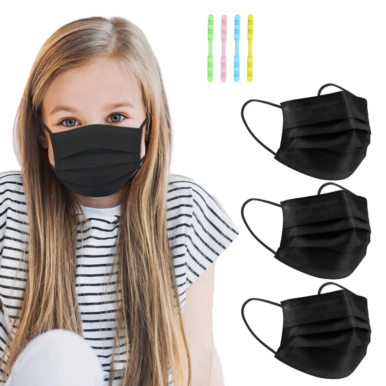 3000 Pcs Kids Disposable Face Masks,3 Ply Kids Masks Disposable Breathable Colorful Cute Face Masks for Children, Girls & Boys(100pcs/box)