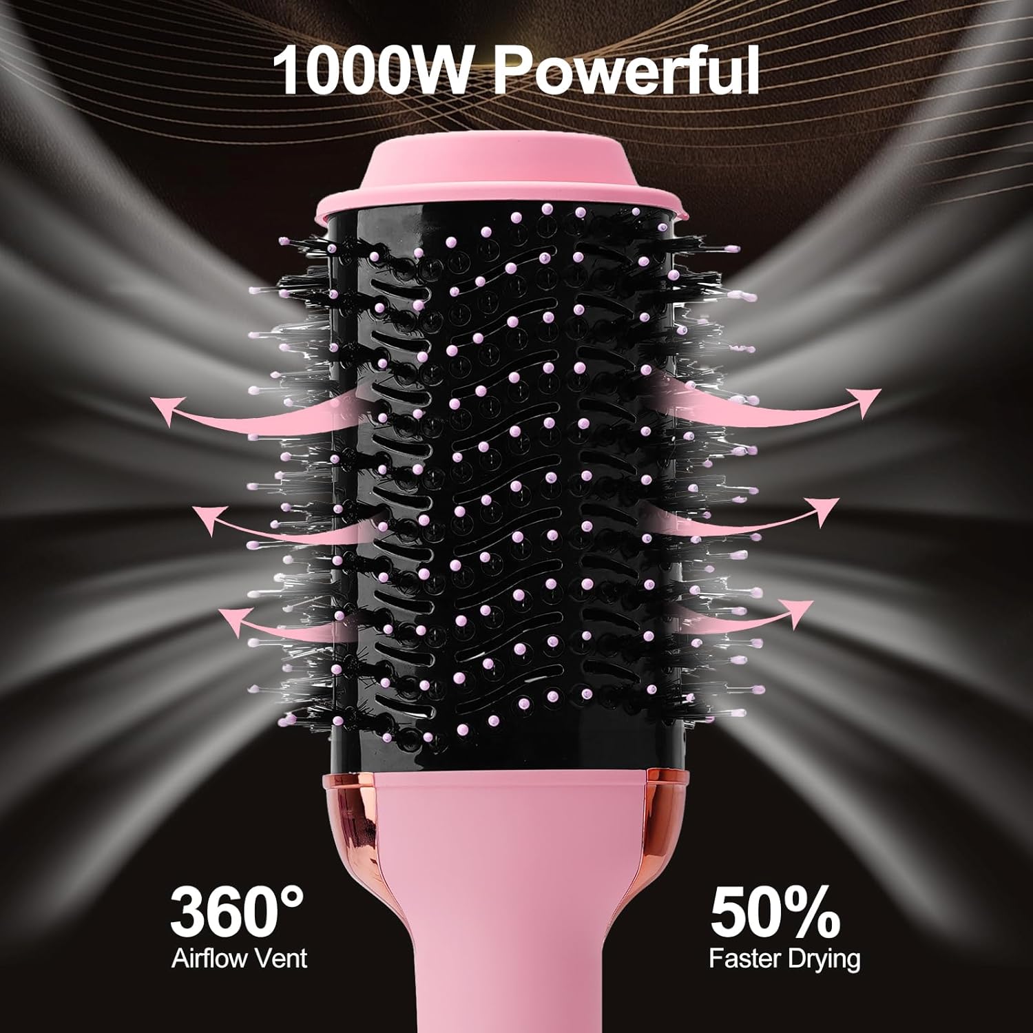 Hotodeal 4 in 1 Hair Dryer Brush Blow Dryer-Rubber Coated Handles Hot Tools Blow Dryer Brush for All Hair Types