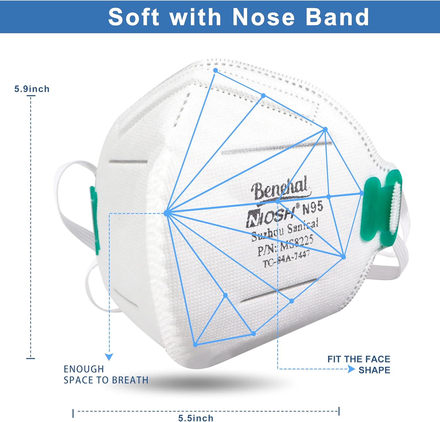 N95 Face Mask,600 640 720 Pack NIOSH Certified N95 Disposable Respirator 5-Ply Safety Breathable Face Masks, Filter Efficiency 95%, Adjustable Comfortable Protection,Against PM2.5 Dust for Adult, Men, Women