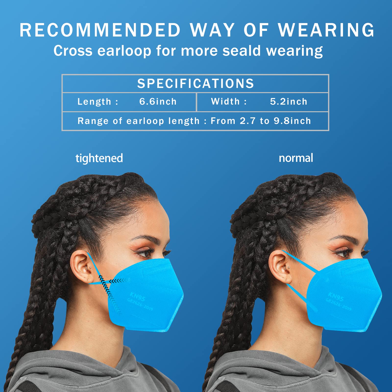 1920 PCS Hotodeal KN95 Face Mask,5 Layers Cup Dust Mask Against PM2.5 from Fire Smoke, Dust, for Men, Women, Essential Workers(Blue)(20pcs/box)